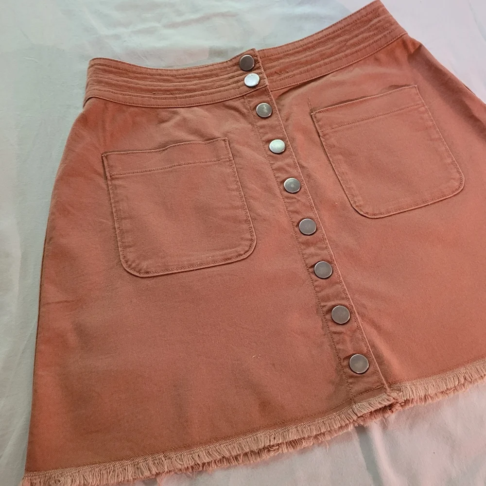 Madewell tan high waisted button front skirt - Picture 5 of 11